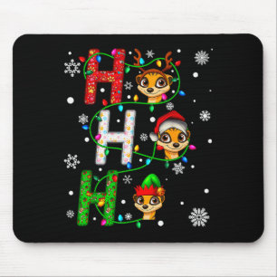 Mousepad Animação de Meerkat com Chapéu de Natal Santa Ho H