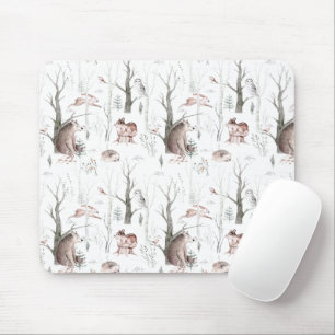 Mousepad Animais da Floresta de Aquarela