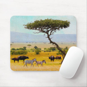 Mousepad Animais da Savana Africana Zebra Viagem ao Ar Livr