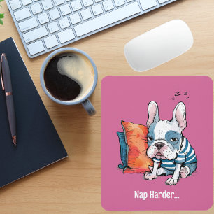 Mousepad animais de estimação cachorro francês fofo, animal
