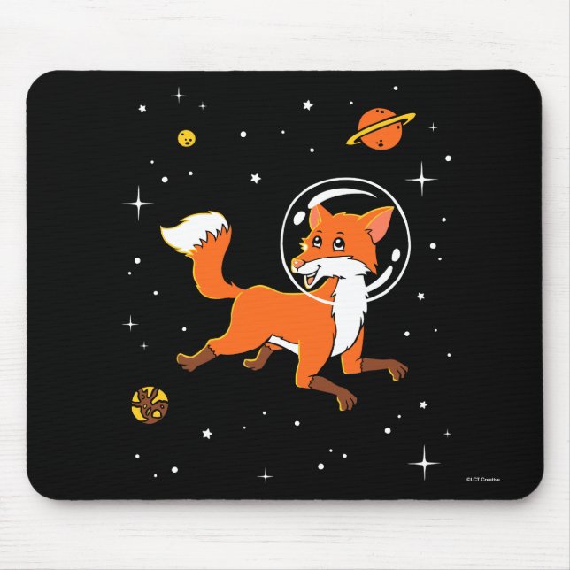 Mousepad Animais De Raposa No Espaço (Frente)