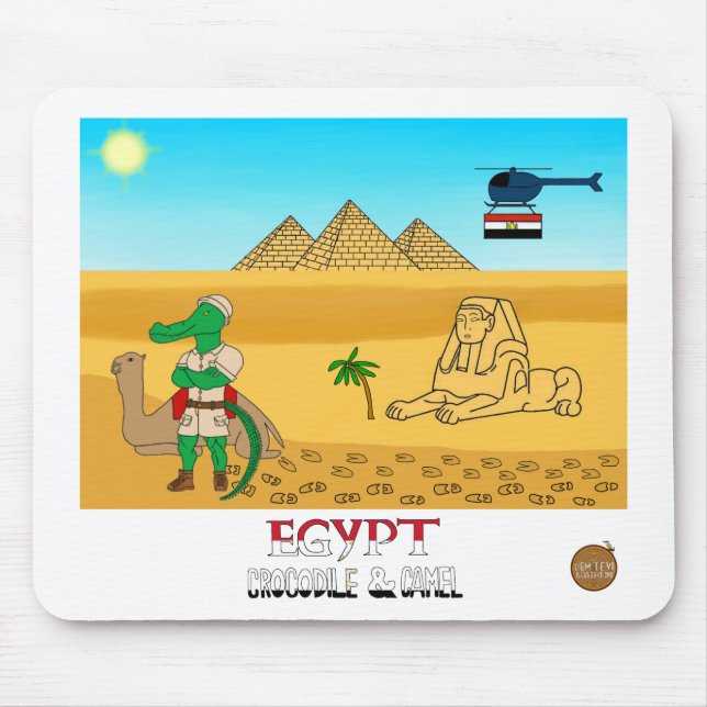 Mousepad Animais do Mundo, Egito: Crocodilo & Camelo (Frente)