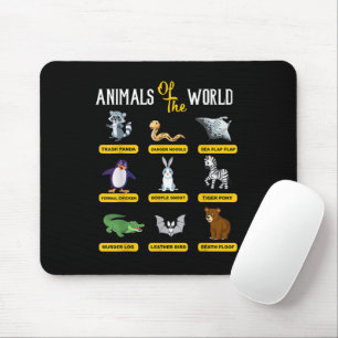 Mousepad Animais Do Mundo Nomes Verdadeiros Engraçados De A