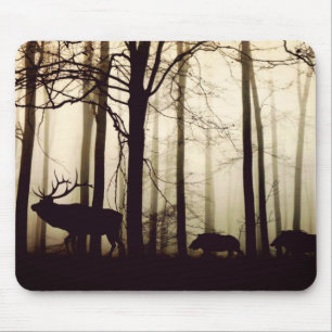 Mousepad Animais Florestais em Nevoeiro