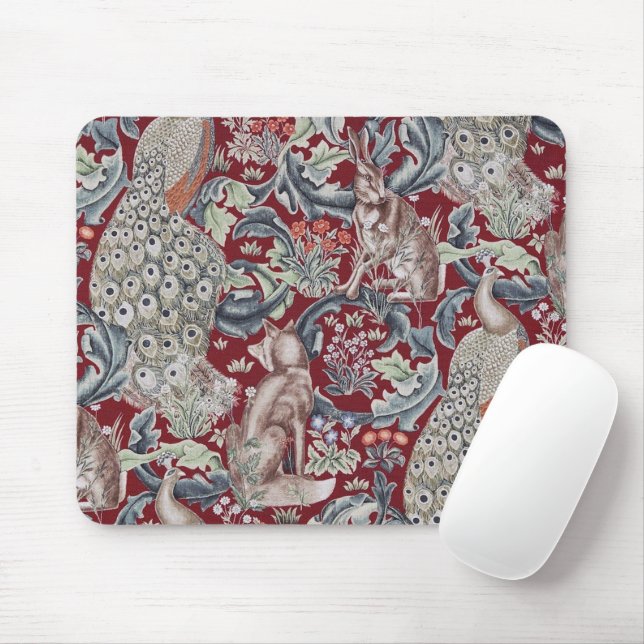 Mousepad Animais Florestais, William Morris (Com mouse)