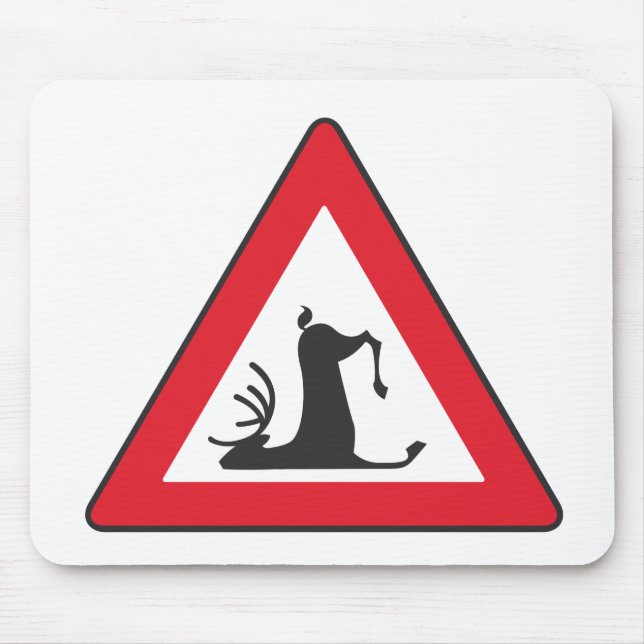 Mousepad Animais selvagens do tropeço (roadsign dos cervos) (Frente)