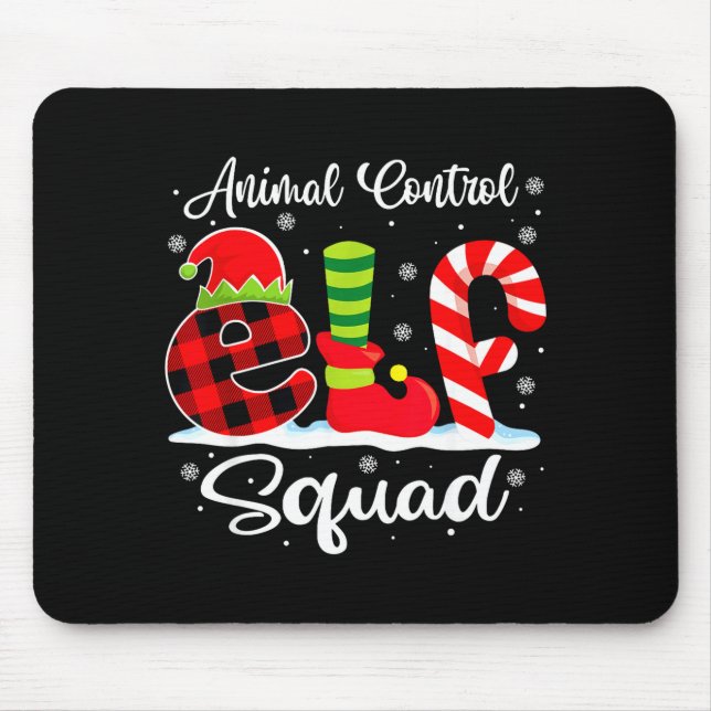 Mousepad Animal Control Elf Squad Christmas Officer Matchin (Frente)