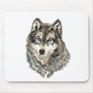 Mousepad Animal feito sob encomenda da aguarela do lobo do