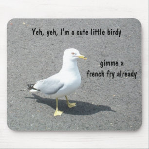 Mousepad Animal mal-humorado Meme da gaivota de Begger