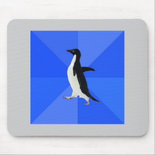 Mousepad Animal social inábil Meme do conselho do pinguim