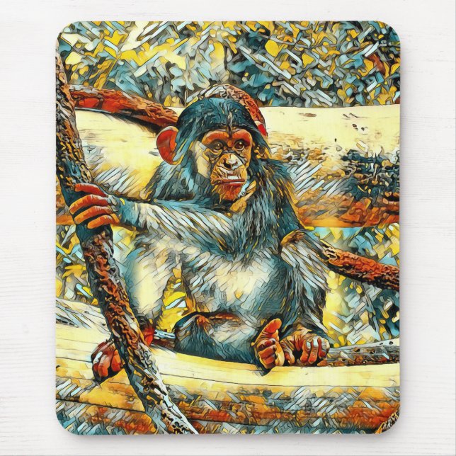 Mousepad AnimalArt_Chimpanzee_011 (Frente)
