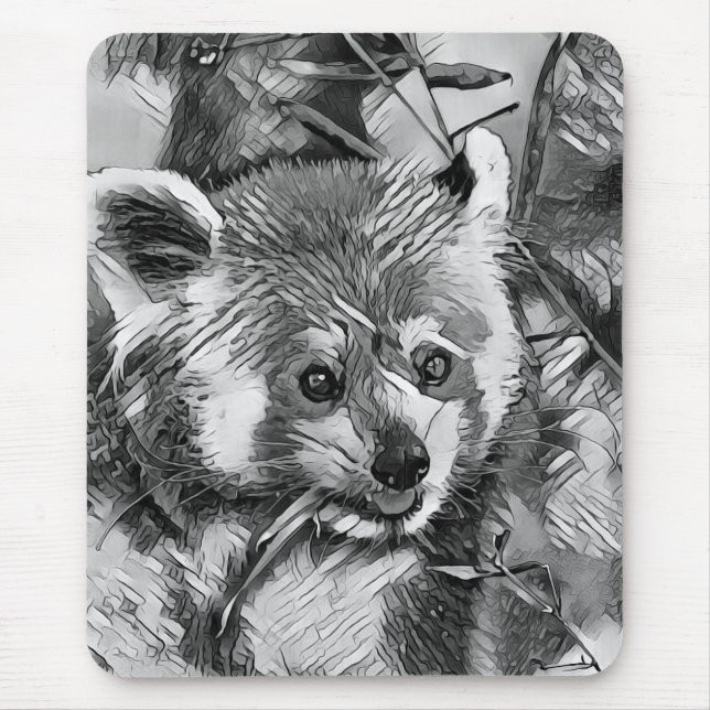 Mousepad AnimalArtBW_RedPanda_003 (Frente)