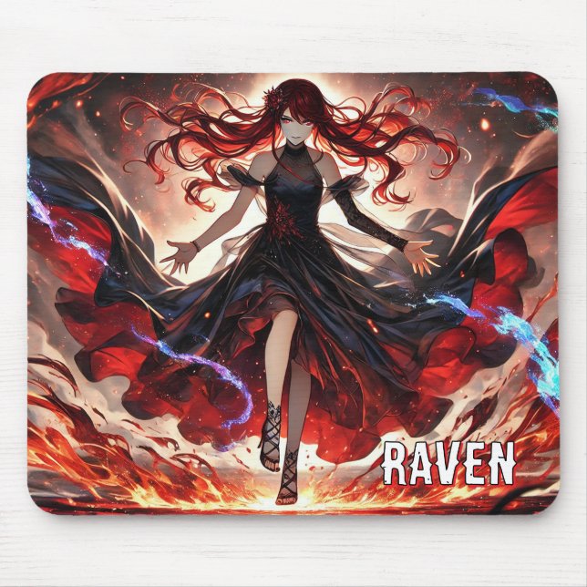 Mousepad Anime as chamas, encare a tempestade personalizada (Frente)
