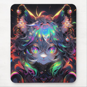 Mousepad Anime de Furto Rainbow Catgirl Adorável