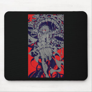 Mousepad Anime Horror Estética Assustadora Garota Assustado