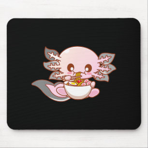 Mousepad Anime japonês Ramen Axolotl Kawaii Comida