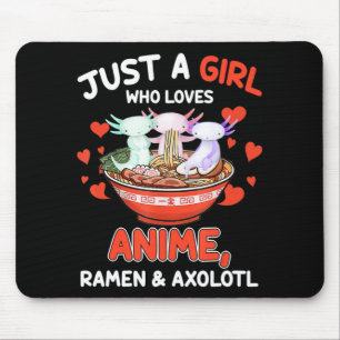 Mousepad Anime Kawaii Cute Axolotl Japonês Ramen Noodles G