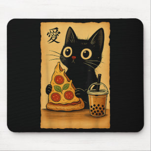 Mousepad Anime Kawaii Japonês Cat Zza A Tea Cat Comendo Zza