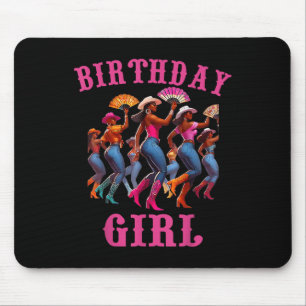 Mousepad Aniversário Cowgirl Ocidental Preta