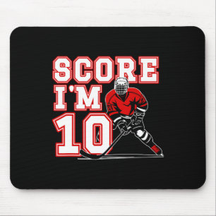 Mousepad Aniversário de 10 anos de hóquei no gelo Menino de