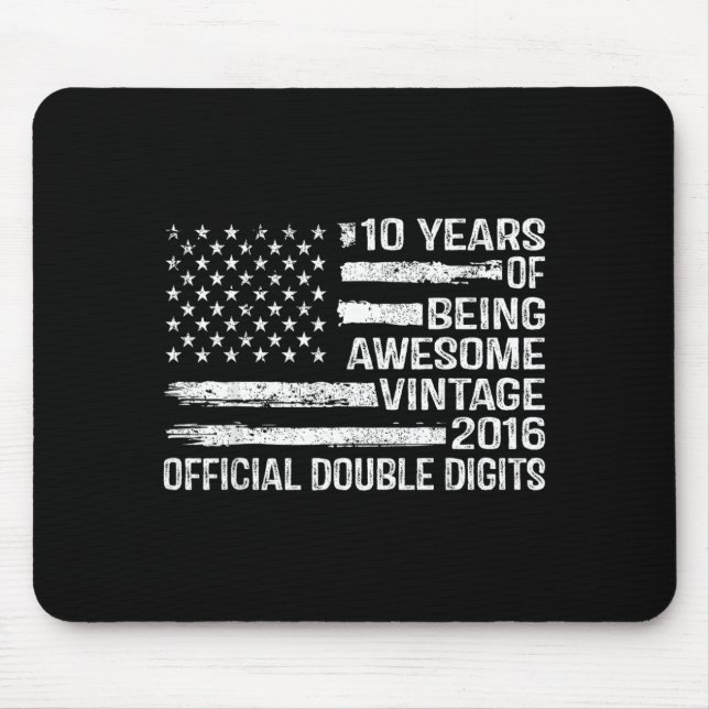 Mousepad Aniversário de 10 Anos de Idade Dígitos Duplos Ani (Frente)
