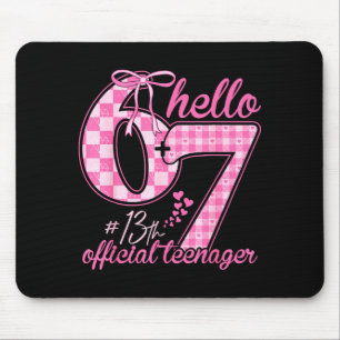 Mousepad Aniversário de 13 anos de adolescente laço coquete