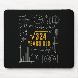 Mousepad Aniversário de 18 anos Raiz quadrada de 324 Ama Ma