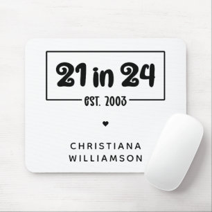 Mousepad Aniversário de 21 anos 21 personalizado em 24 de a