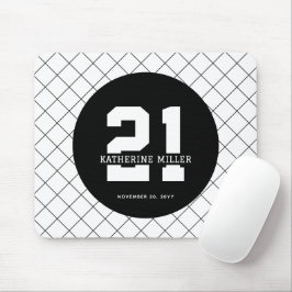 Mousepad Aniversário de 21 anos personalizado moderno e ele