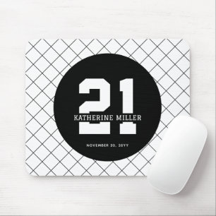 Mousepad Aniversário de 21 anos personalizado moderno e ele