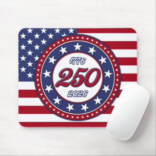 Mousepad Aniversário de 250 anos da América com a bandeira