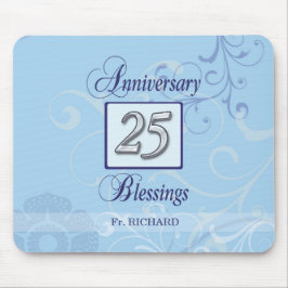 Mousepad Aniversário de 25 em Azul e Prata