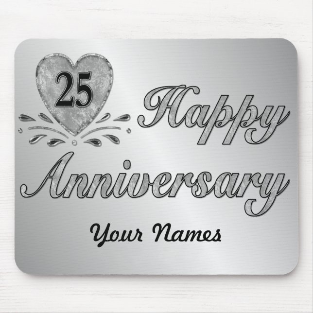 Mousepad Aniversário de 25 - Prata (Frente)