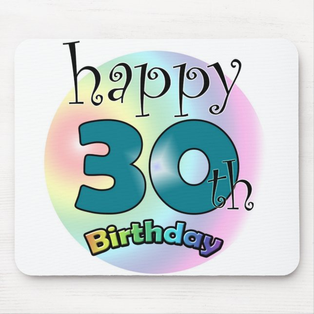 Mousepad Aniversário de 30 anos feliz (Frente)
