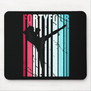 Mousepad Aniversário de 44 anos retrô para mulheres kickbox