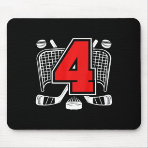 Mousepad Aniversário de 4 anos de hóquei no gelo infantil 4