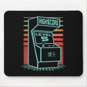 Mousepad Aniversário de 5 anos de idade jogador retrô desbl