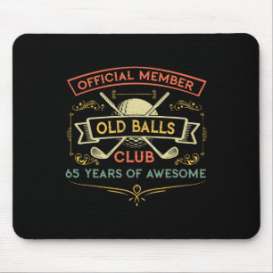 Mousepad Aniversário de 65 anos engraçado clube antigo golf