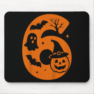 Mousepad Aniversário de 6 anos Assustador Halloween Menino