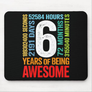 Mousepad Aniversário de 6 anos de crianças meninos e menina