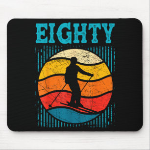 Mousepad aniversário de 80 anos esqui retrô homens de 80 an