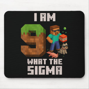 Mousepad Aniversário de 9 anos engraçado Gamer Pixel 9 Bday