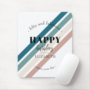 Mousepad Aniversário design minimalista em cores pastosas