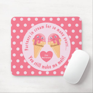 Mousepad Aniversário do desenho animado de kawaii, um cone