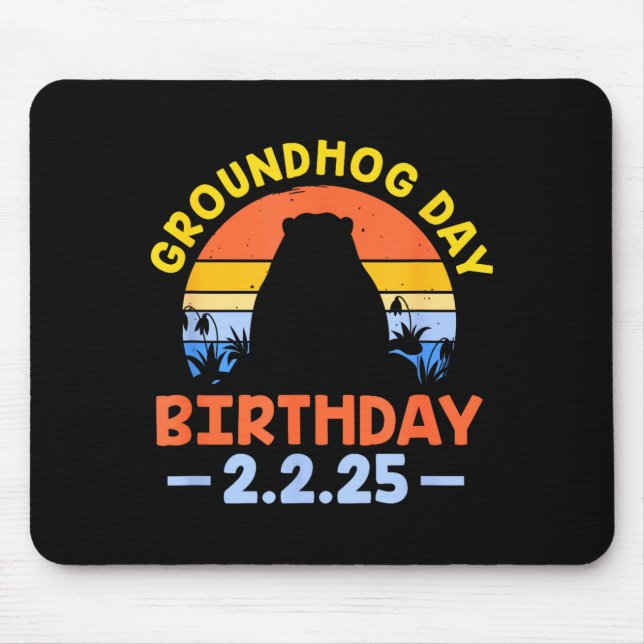 Mousepad Aniversário do Dia da Marmota 2.2.25 Retro  (Frente)