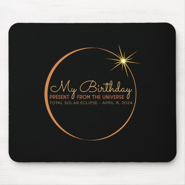 Mousepad Aniversário do Eclipse Solar 2024 de abril 8 Total (Frente)