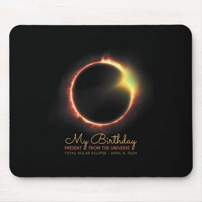 Mousepad Aniversário do Eclipse Solar 2024 de abril 8 Total (Frente)