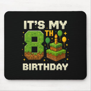 Mousepad Aniversário É o meu 8º Aniversário Gamer Pixel Boy