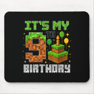 Mousepad Aniversário É o meu 9º Aniversário Gamer Pixel Boy