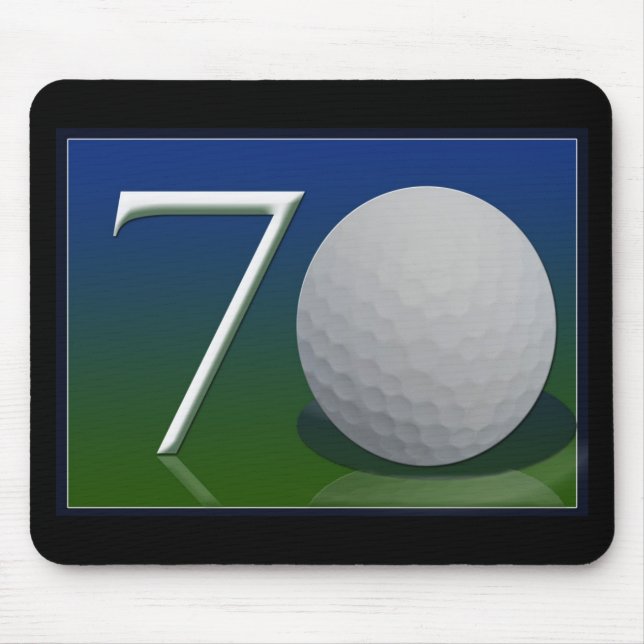 Mousepad Aniversário feliz do 70 para a porca do golfe (Frente)